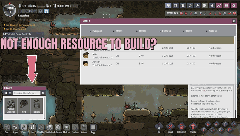 Oxygen Not Included — Building Manager (screenshot 2)